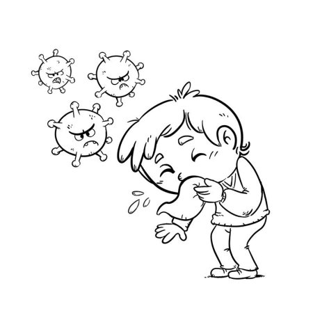 Раскраска грипп для детей