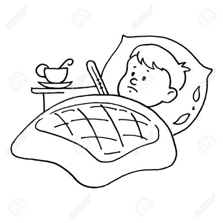 Больной ребенок раскраска для детей