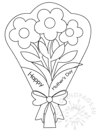 Букет раскраска для детей