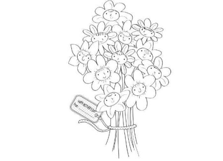 Раскраска на день матери цветы