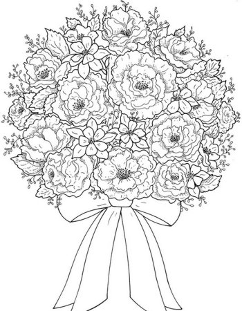 Раскраска букет роз