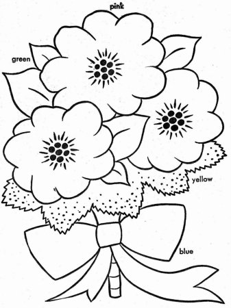 Раскраска цветы в вазе
