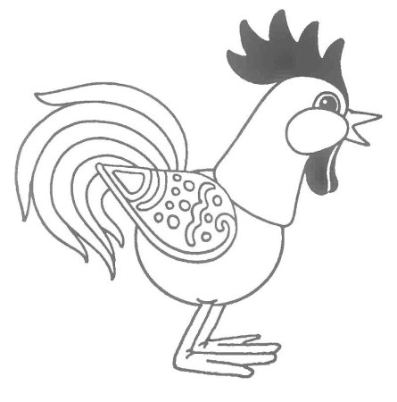 Петушок для раскрашивания детям