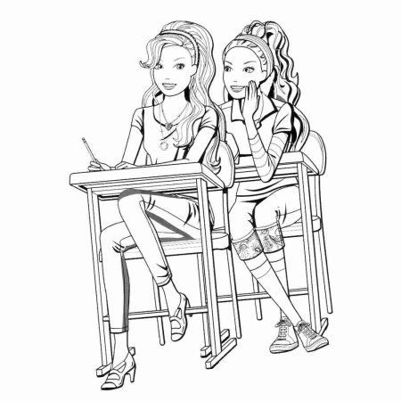 Раскраска две девочки