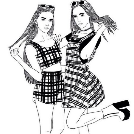 Раскраски для девочек подруги
