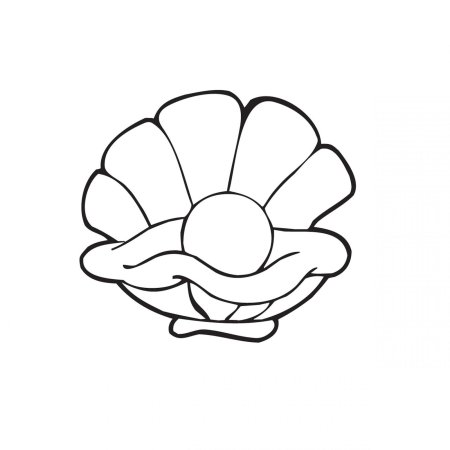 Раскраска Ракушка с жемчужиной