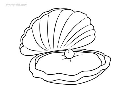 Раскраска Жемчужина в раковине