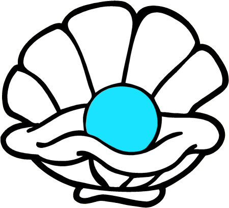 Трафарет ракушки с жемчужиной