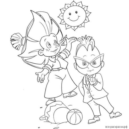 Незнайка Стекляшкин раскраска