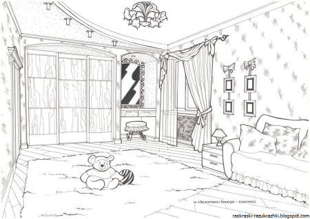 Раскраска комната