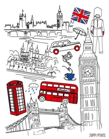 Достопримечательности Англии раскраска