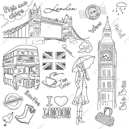 Раскраска Лондон для детей