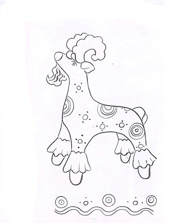 Дымковская игрушка лошадка раскраска