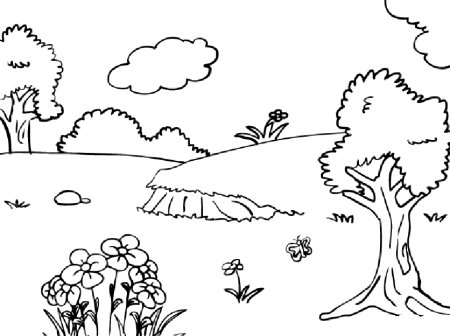 Раскраска природа летом