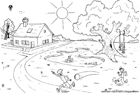 Раскраска пейзаж