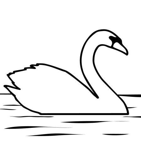 Лебедь рисунок