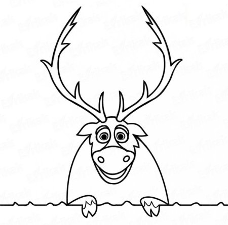 Раскраска Холодное сердце олень