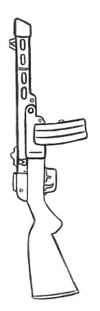 Раскраска пистолет-пулемет ППШ