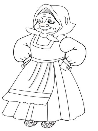 Бабушка раскраска для детей