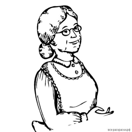 Бабушка стряпает раскраска