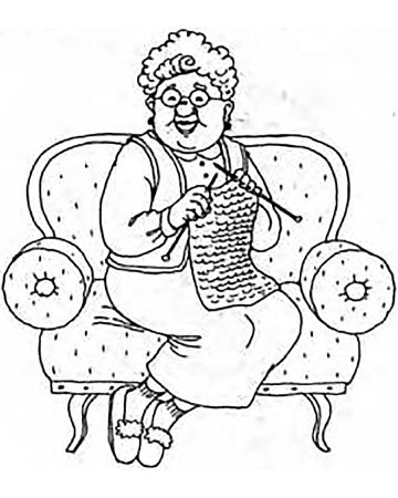 Бабушка раскраска для детей