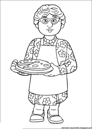 Разукрашка бабушка