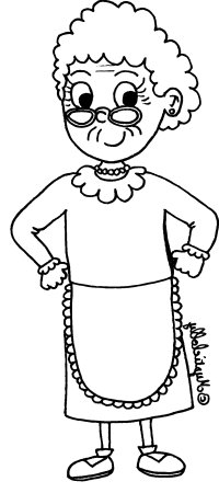 Раскраска бабушка и дедушка