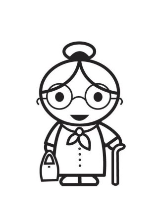 Раскраска бабушка