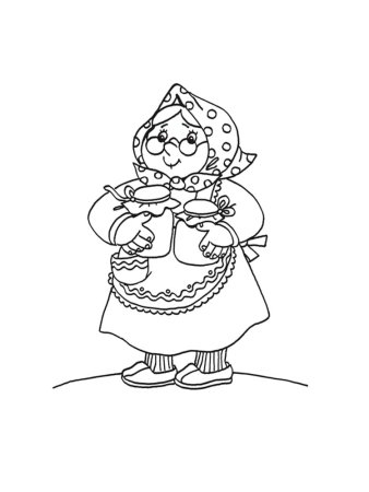 Бабка ГРЕННИ раскраска
