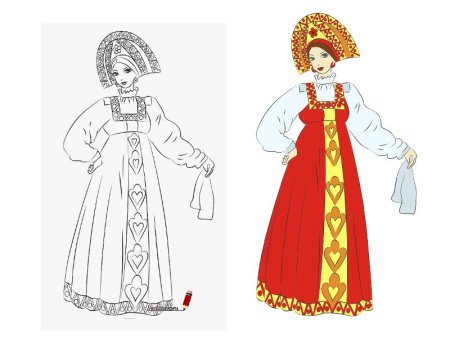Русский национальный костюм рисунок