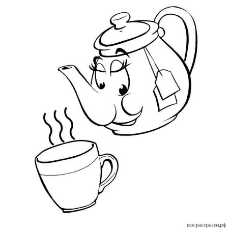 Чайник с кружками для раскрашивания