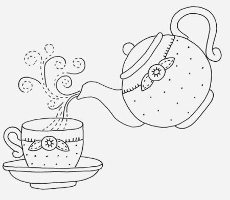 Чайник и Кружка раскраска