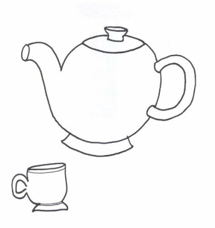 Рисунок чайника и чашки раскраска (46 фото)