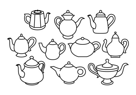 Посуда. Раскраска