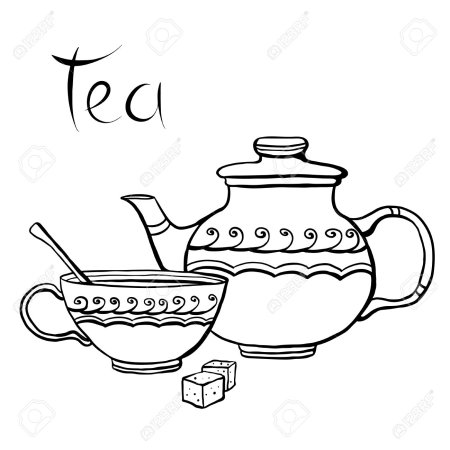 Чайный сервиз раскраска