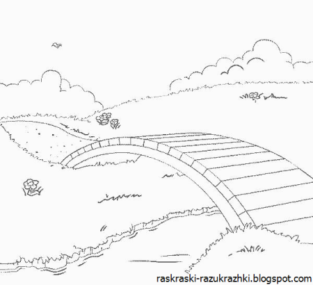 Раскраска. У реки