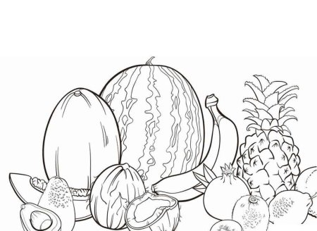 Раскраски фрукты и овощи Арбуз