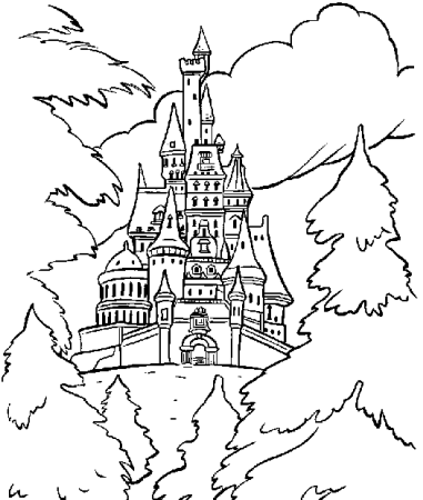 Замок снежной королевы разукрашка
