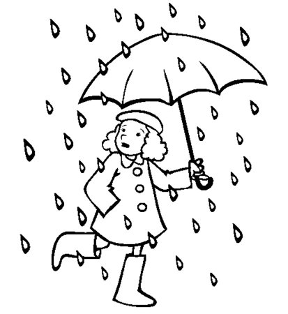 Дождик раскраска для детей