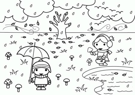 Тучка с дождиком раскраска