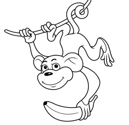 Обезьянка контур
