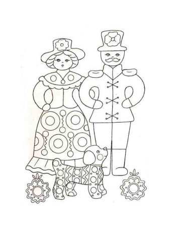 Водоноска Дымковская игрушка рисование