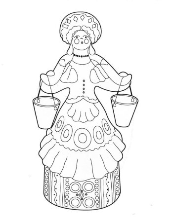 Раскраски Хохлома Гжель Дымковская игрушка