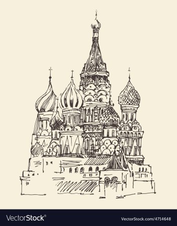 Храм Василия Блаженного раскраска пластилином
