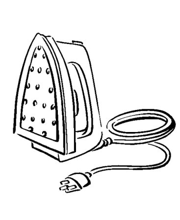 Утюг черно белая картинка