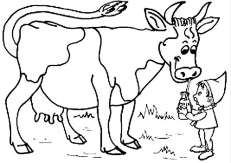 Корова с теленком Графика