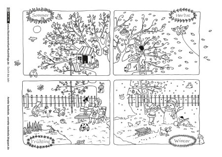 Раскраска четыре времени года