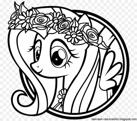 Раскраска my little Pony Флаттершай
