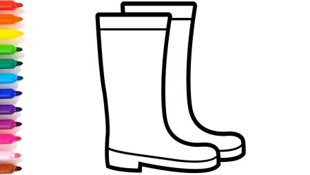 Сапоги раскраска для детей