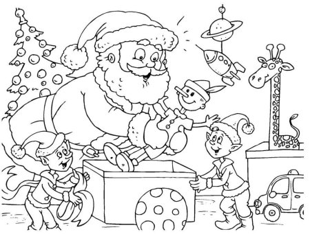 Дед Мороз раскраска для детей